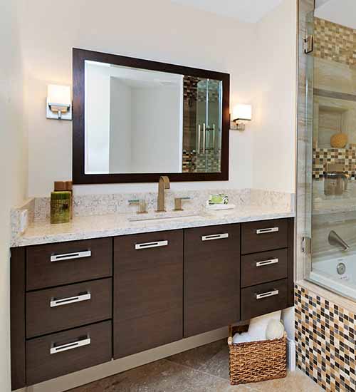 Tarin Vanity Mirror matching the Mirror In Walnut Kodiak Stain